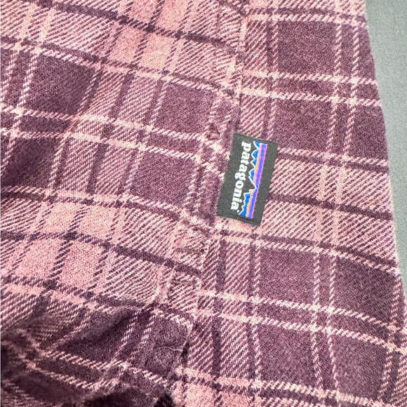 Patagonia Women’s 6 Heywood Flannel Cotton Shirt Purple & Pink Plaid Gorpcore - Picture 4 of 6